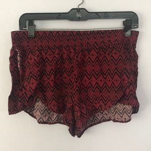 Red/Black flowy aztec shorts